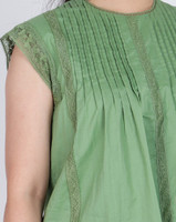 Delilah Lace Trim Top - Sage