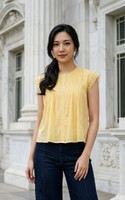 Delilah Lace Trim Top - Yellow
