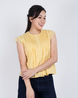 Delilah Lace Trim Top - Yellow