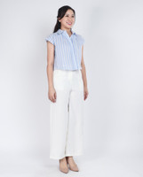 Dew Striped Linen Shirt - Blue
