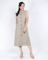 Oliver Pockets Midi Dress - Khaki