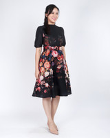 Poet Floral Placement Dress - Black
