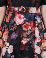 Poet Floral Placement Dress - Black