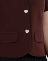 Aricia Button Sleeve Top - Chestnut