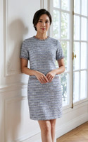 Thea Contrast Trim Shift Dress - Sky Blue