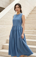 Verena Tiered Maxi Dress - Blue