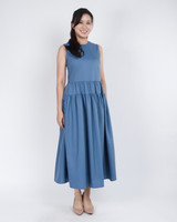 Verena Tiered Maxi Dress - Blue