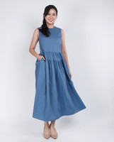 Verena Tiered Maxi Dress - Blue