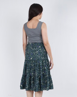 Lovie Floral Tiered Skirt - Forest Green
