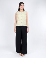 Remmi Pocket Tweed Top - Yellow
