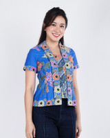 Hennah Batik Kebaya Top - Blue