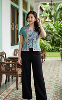 Hennah Batik Kebaya Top - Jade