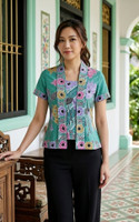 Hennah Batik Kebaya Top - Jade