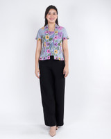 Hennah Batik Kebaya Top - Light Grey