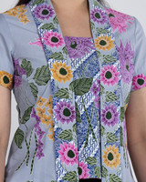 Hennah Batik Kebaya Top - Light Grey