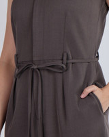 Vicky Tie Waist Jumpsuit - Espresso