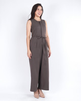 Vicky Tie Waist Jumpsuit - Espresso
