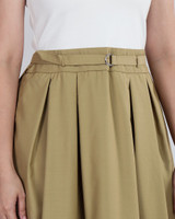 Isabel Mixed Media Dress - White/Khaki