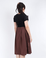 Isabel Mixed Media Dress - Black/Chestnut