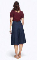 Megan Wide Leg Denim Culottes - Dark Wash