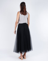 Yumi Tulle Midi Skirt - Black