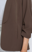 Greta Shawl Collar Jacket - Mocha