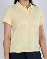 Zania Knit Polo Top - Daffodil