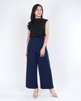Maeve Asymmetrical Drape Top - Black