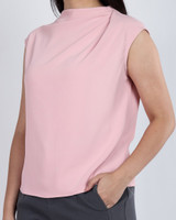 Maeve Asymmetrical Drape Top - Pink