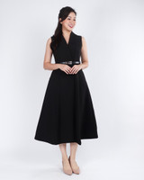 Lourve Tux Midi Dress - Black