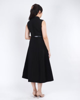 Lourve Tux Midi Dress - Black