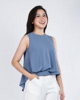 Santia Flowy Top - Slate Blue