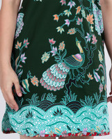 Arabella Batik Shift Dress - Forest Green