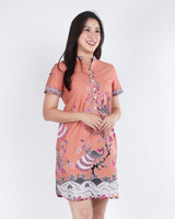 Arabella Batik Shift Dress - Peach