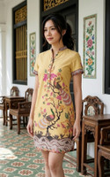Arabella Batik Shift Dress - Buttercream