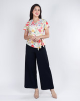 Camillia Floral Obi Sash Top - White