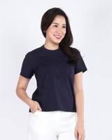 Nerine Floral Motif Top - Navy