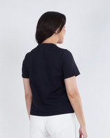 Nerine Floral Motif Top - Navy