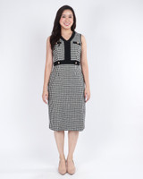 Fayette Houndstooth Pencil Dress - Monochrome