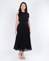 Eleanor Pleated Maxi Dress - Black