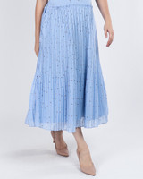 Eleanor Pleated Maxi Dress - Blue