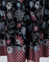 Mulberrie Batik Silky Culottes - Black Floral/Ferns