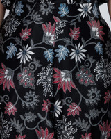Mulberrie Batik Silky Culottes - Black Floral/Ferns