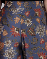 Mulberrie Batik Silky Culottes - Ash Blue Floral/Ferns