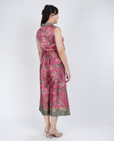 Mulberrie Batik Silky Culottes - Pink Floral/Ferns