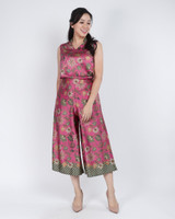 Mulberrie Batik Silky Top - Pink Floral/Ferns