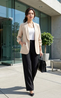 Greta Shawl Collar Jacket - Cream
