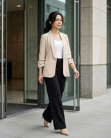 Greta Shawl Collar Jacket - Cream