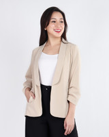 Greta Shawl Collar Jacket - Cream