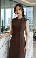 Mathias Midi Work Dress - Chestnut